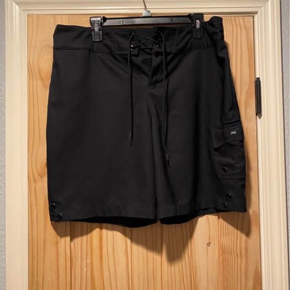 JAG Mens Black Board Shorts‎ XL Swim Surf Beach Cargo Pocket Drawstring